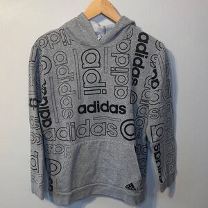 Adidas Black and Gray Logo Boys Hoodie